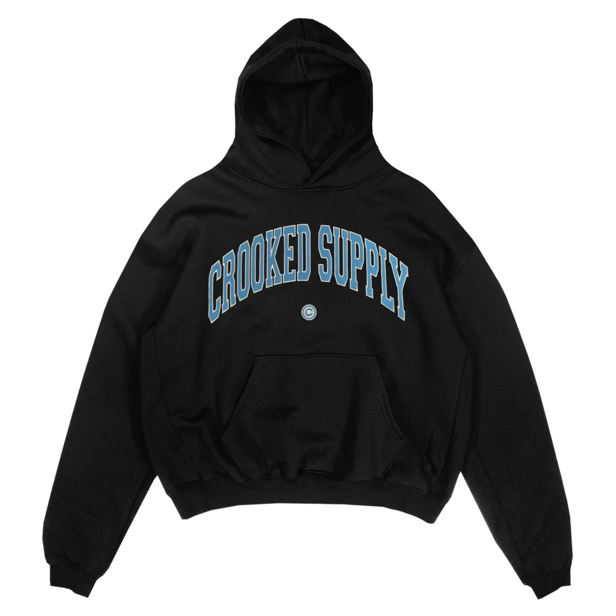 Jersey Hoodie - Black (Embroidered Logo) – Crooked Supply