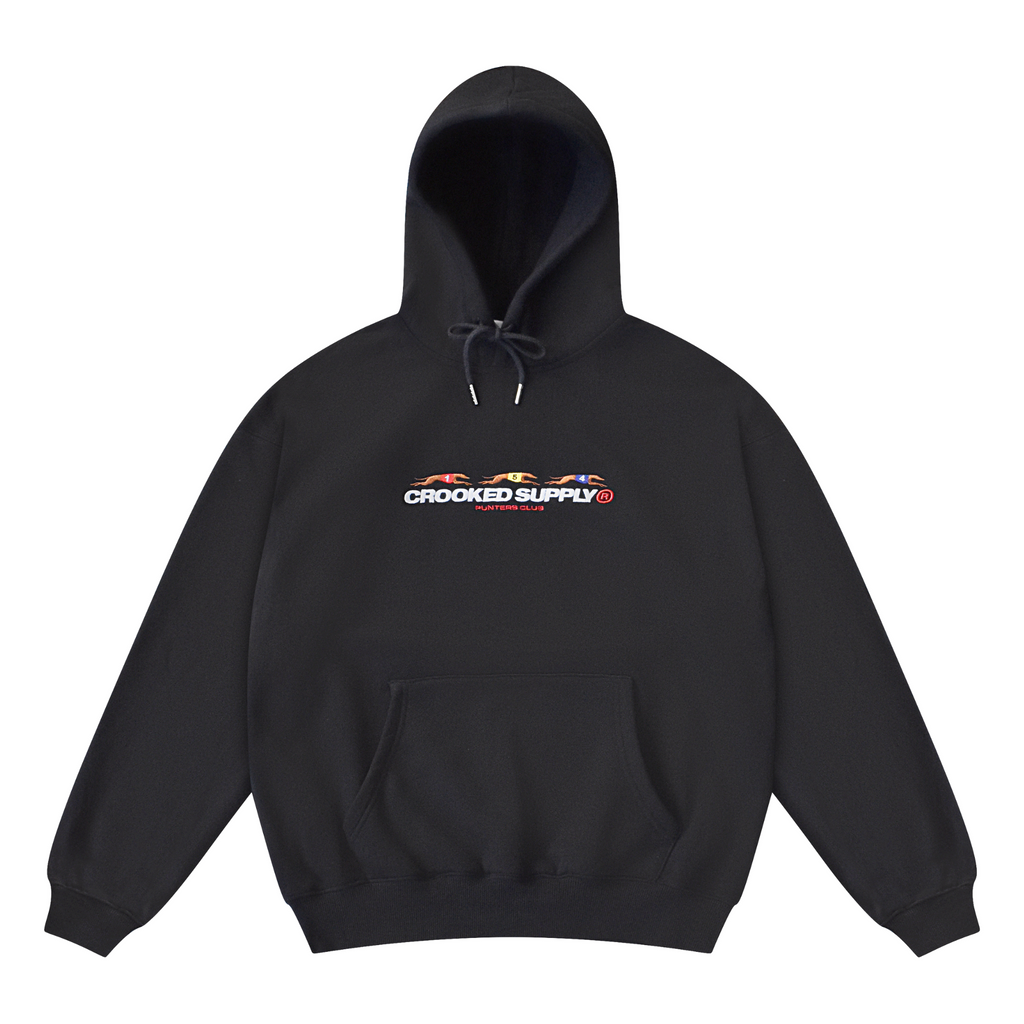 (New) Punters Club Hoodie - Black (Embroidered Logo)