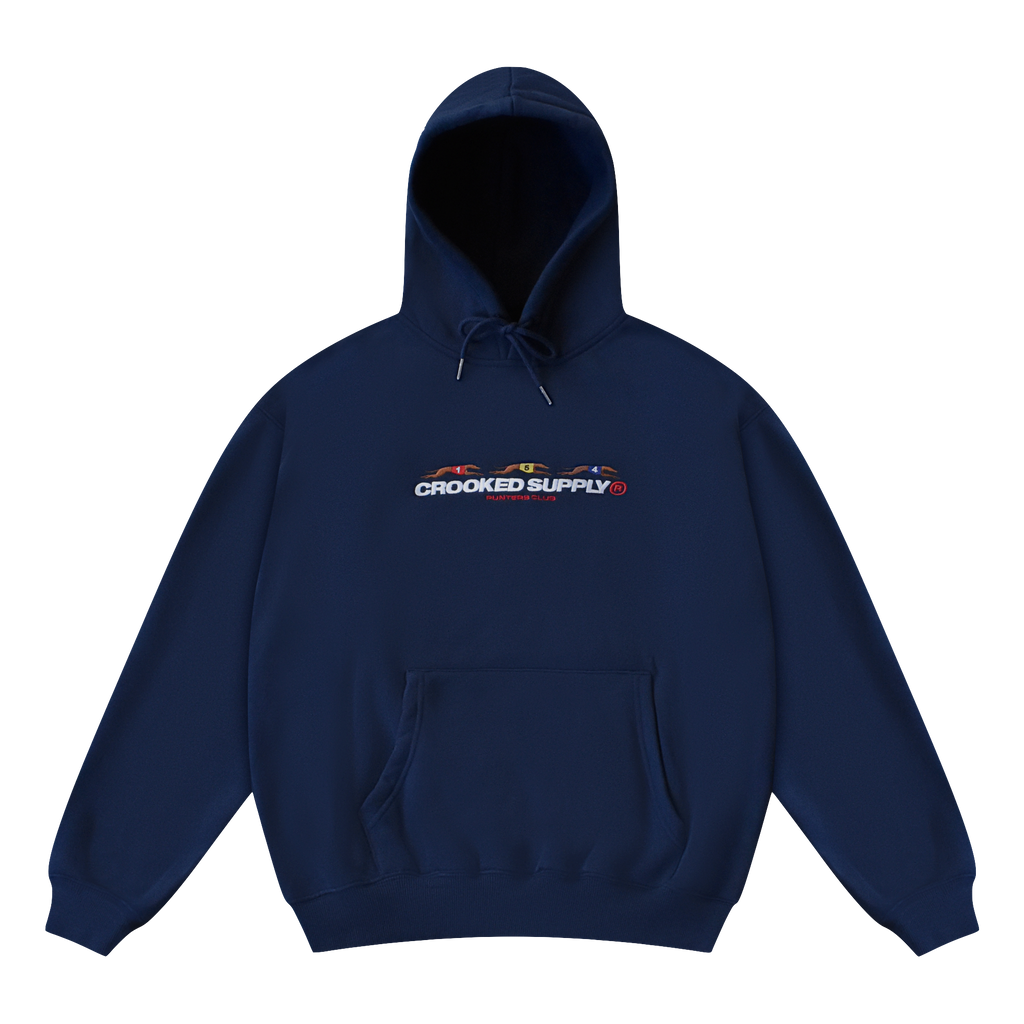 (New) Punters Club Hoodie - Navy Blue (Embroidered Logo)