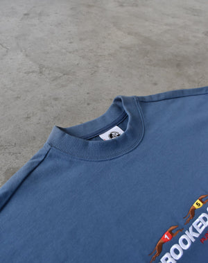 (New) Punters Club Tee - Slate Blue (Embroidered Logo)