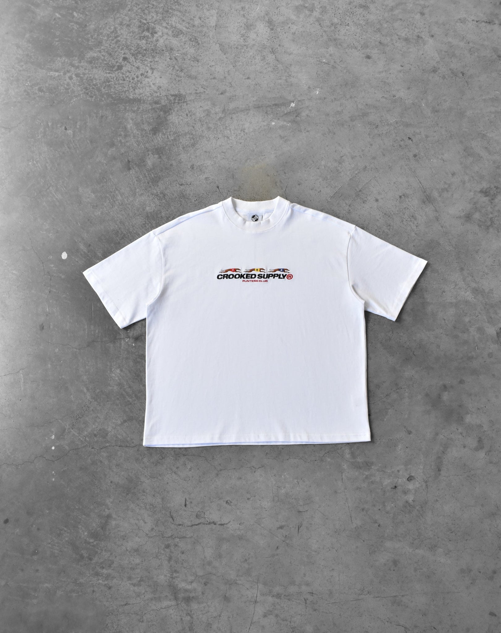 Punters Club Tee - White (Embroidered Logo)