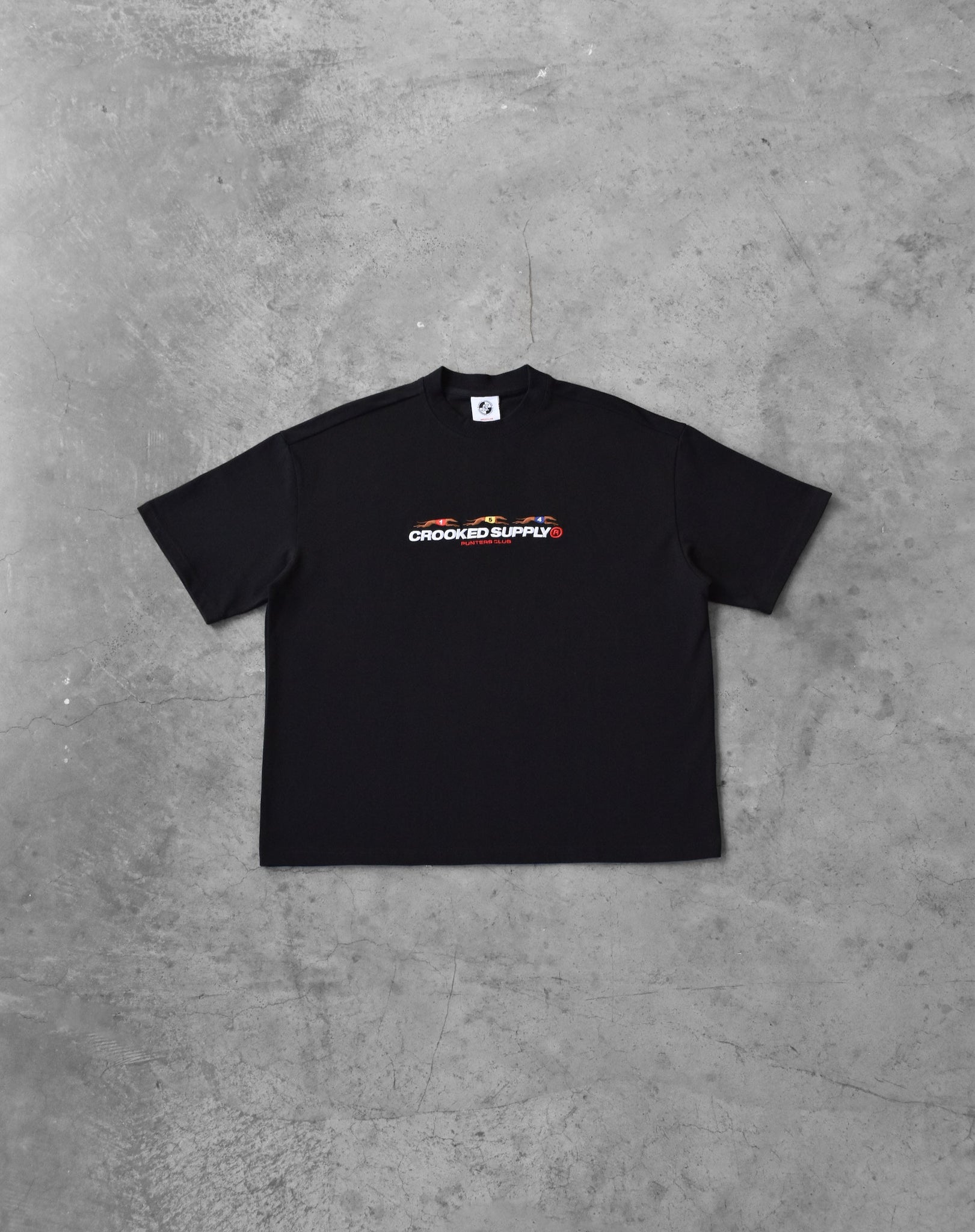 Punters Club Tee - Black (Embroidered Logo)