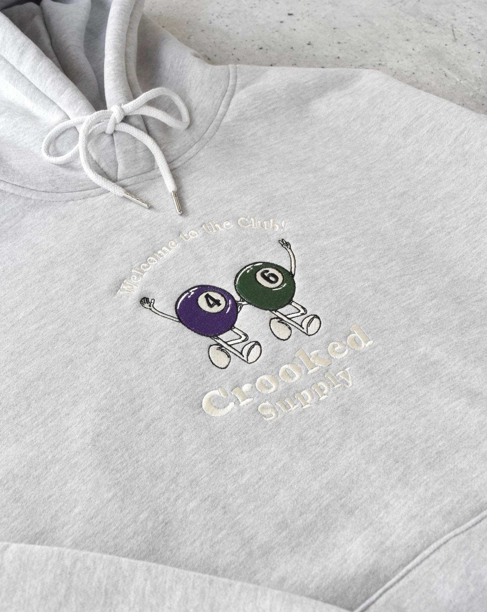 (New) Welcome To The Club Hoodie - Heather Grey (Embroidered)