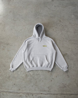 (New) Badge Hoodie - Heather Grey (Embroidered & Screen-Print)