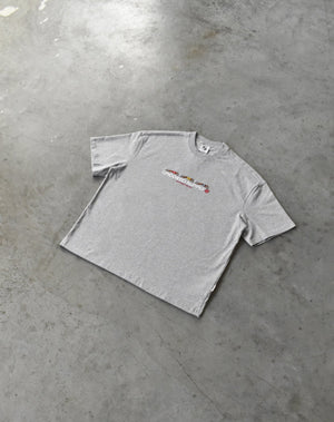 (New) Punters Club Tee - Grey (Embroidered Logo)