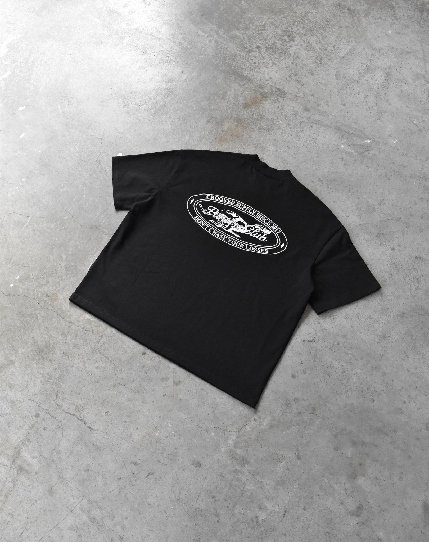 (New) PC - Don't Chase Your Losses Tee - Black (Embroidered Logo)