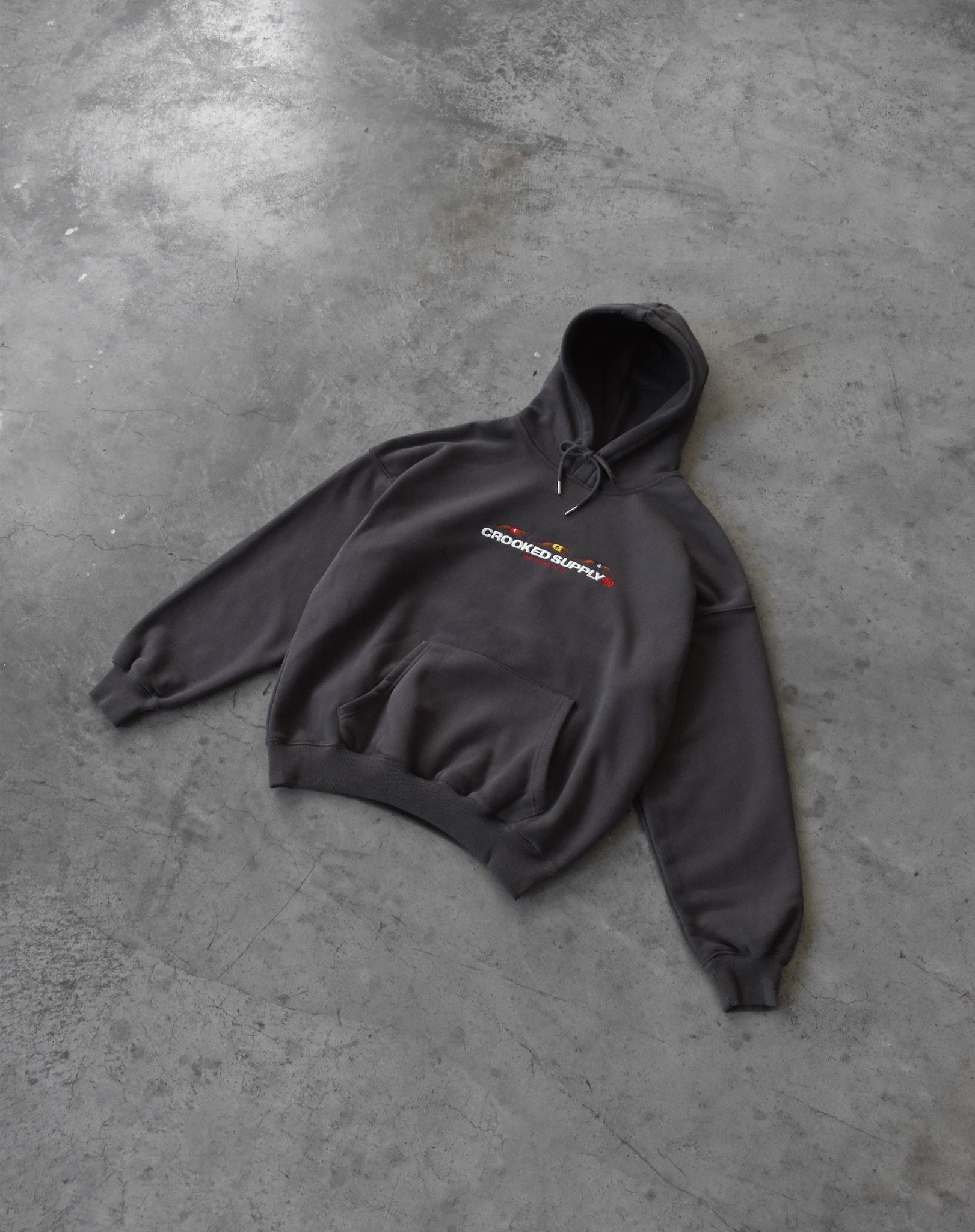 (New) Punters Club Hoodie - Light Charcoal (Embroidered Logo)