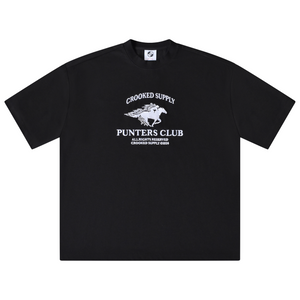 Punters Club Jockey Tee - Black (Embroidered Logo)