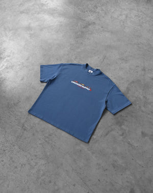 (New) Punters Club Tee - Slate Blue (Embroidered Logo)